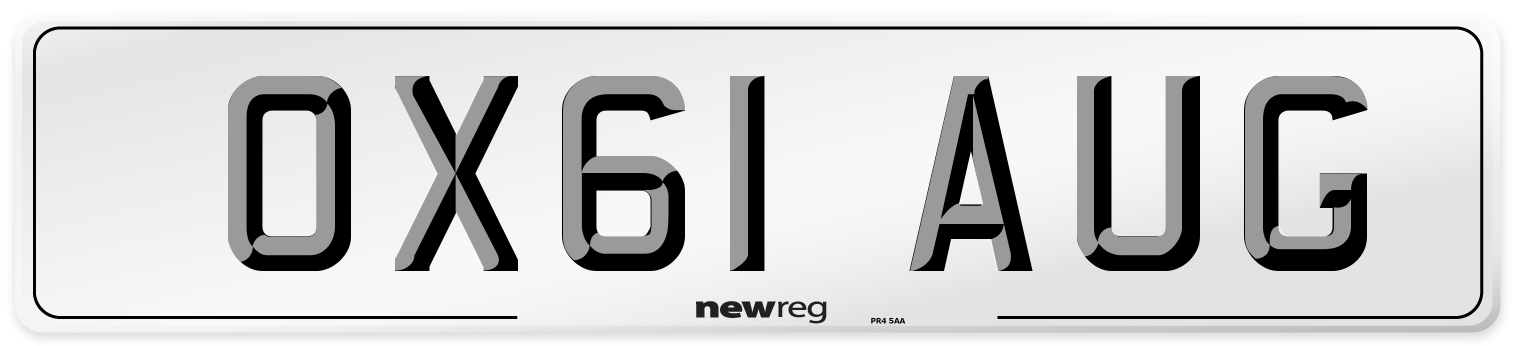 OX61 AUG Number Plate from New Reg
